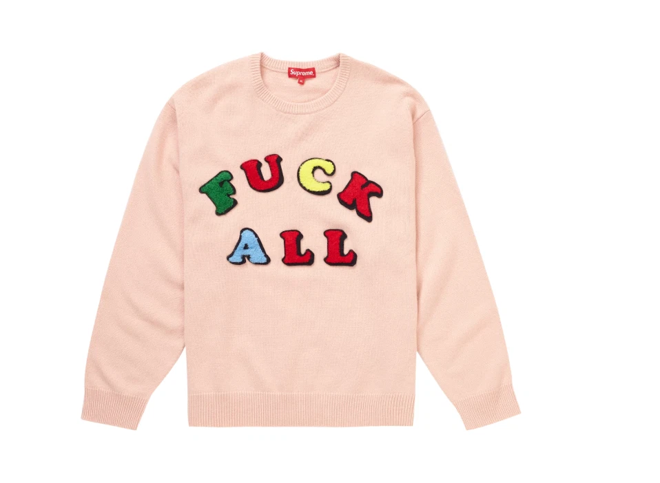 Petit pull rose neuf en plastique Supreme Jamie Reid