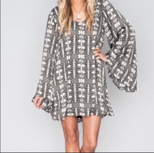 Show me Your Mumu Gray and white snake Print Gabby Low Back Dress Size S