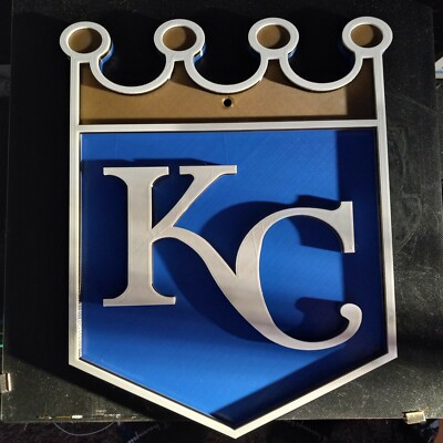 Kansas City Royals 3D Logo Sign [NEW] MLB Wall 12''×10'' 3D PRINTED PLASTIC 