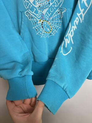 Rare Vintage Ed Hardy Love Kills Y2K Rhinestone Drip Hoodie | eBay
