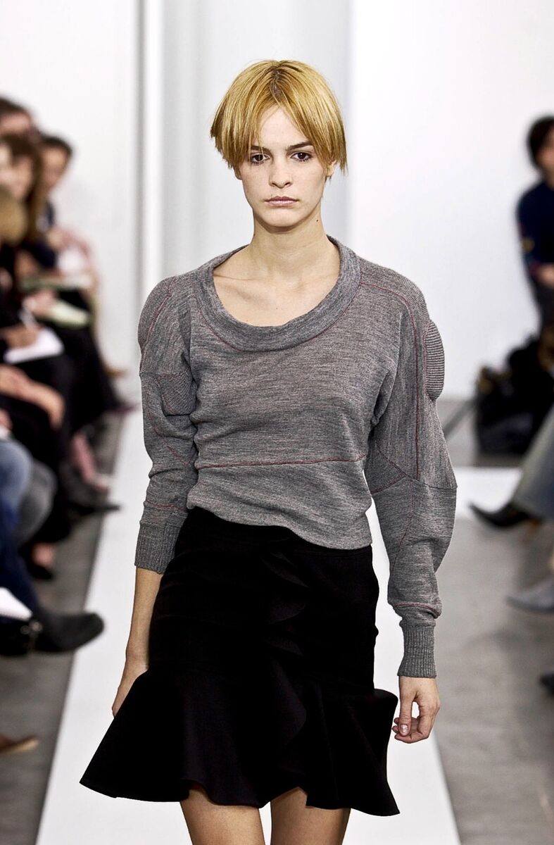 Balenciaga Le Dix Fall 2002 Grey Wool Crop Cubist Deformed Balenciaga Le Dix Fall 2002 Grey Wool Crop Cubist Deformed