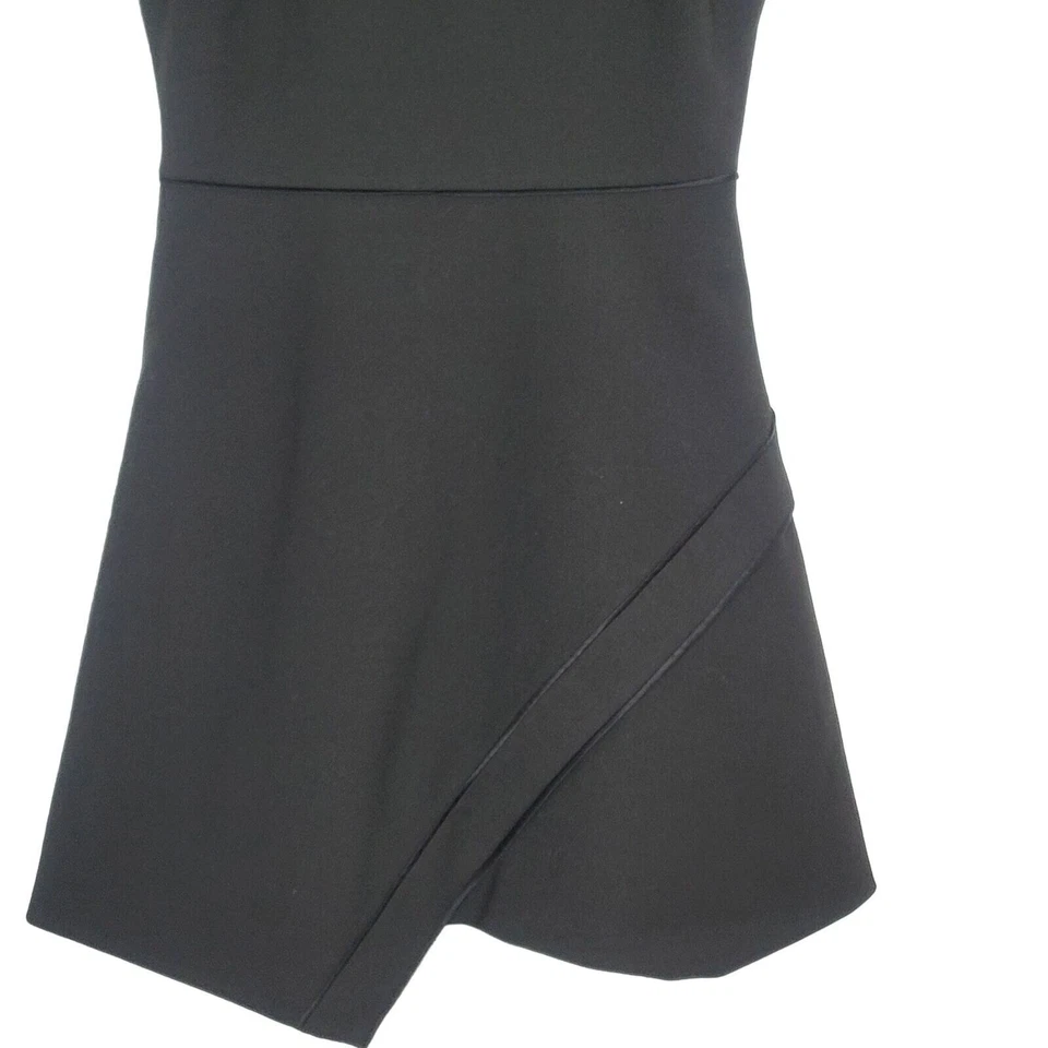 Vestido Elizabeth and James Talla 4 Negro Sin Mangas Borde Seda Acampanado Carrera Foto 4 de 4