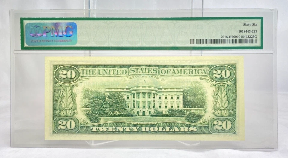 1988A $20 RADAR NOTE S/N H00800800B, PMG RATED 66 GEM UNCIRCULATED - Image 2 of 2