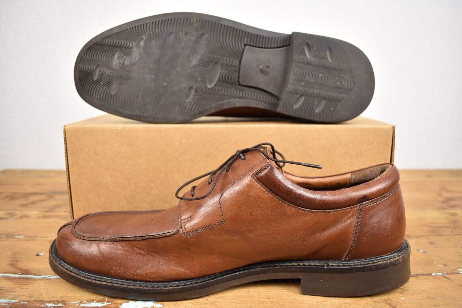 Johnston & Murphy Brown Split Moc Toe Lace Up Blu… - image 4