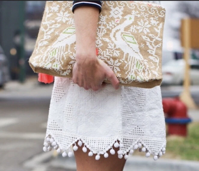 156. Falda Corta CALYPSO St. Barth Metai Encaje 100% Lino Marfil Talla S Usada en Excelente Condición Foto 4 de 4