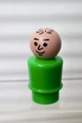 Vintage 1970s Fisher Price Little People Green Dad Figure – Black Hair