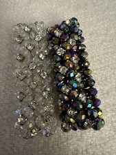 AB Crystal  Clear Rhinestone Stretch Bracelets Rainbow  Pastel Colored