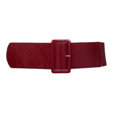 eVogues Women's Wide Patent Leather Fashion Belt Burgundy  One Size Junior