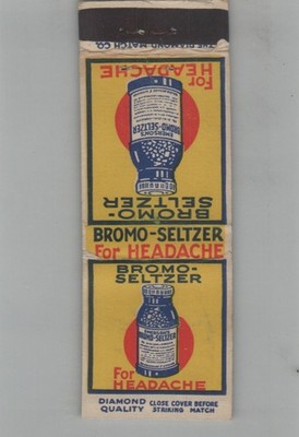 1930s Matchbook Cover Bromo-Seltzer For Headache
