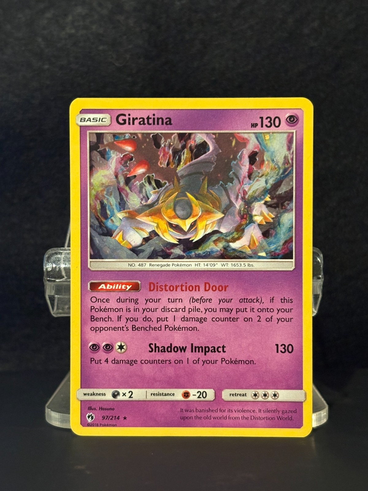 Giratina 97/214 Lost Thunder Cosmos Holo Rare Pokemon Card LP