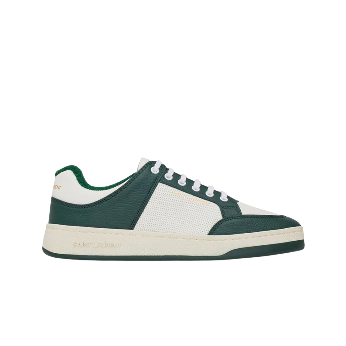 Saint Laurent SL/61 Low-Top Sneakers Leather White Green