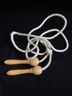Vintage style Wood Handle White Jump Rope - Minimal Home Accents — photo 1