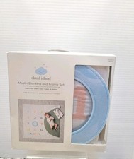Cloud Island Baby Milestone Numbers Muslin Blankets  Frame Set