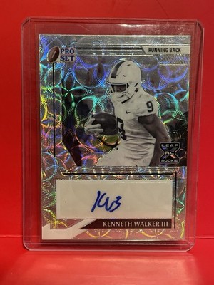 2022 Leaf Pro Set Metal Autograph Rookie Card PA-KW2 Kenneth Walker III #9/20