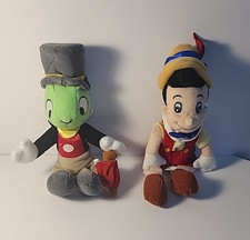 Disney Classics Pinocchio  Jiminy Cricket Star Bean Plush Dolls 9  EUC