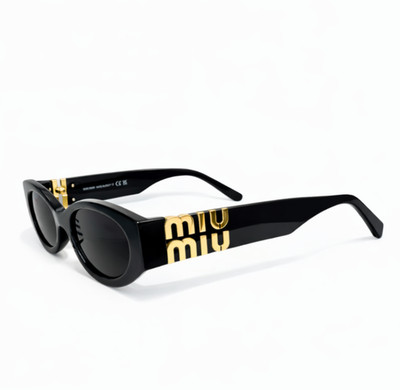 Miu Miu Glimpse Square Sunglasses SMU11W Black/Grey Lens