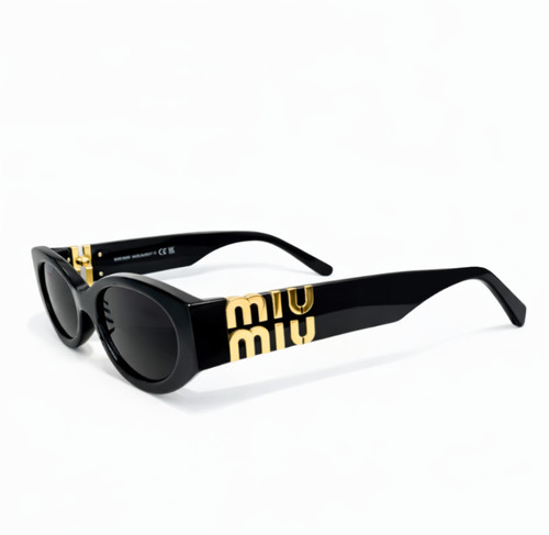 Miu Miu Glimpse Square Sunglasses SMU11W Black/Grey Lens