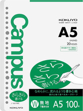 Campus A5 Loose Leaf Paper, Plain Binder Refill Paper, 100 Sheets