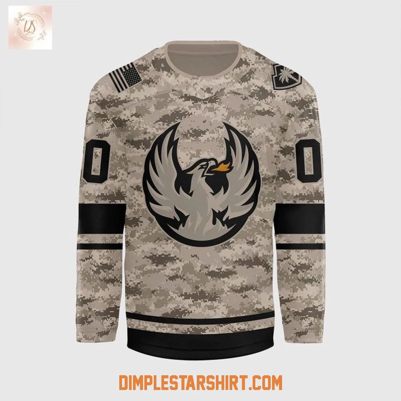 Personalized Coachellla Valley Firebirds Military Appreciation Night Hockey Shirt