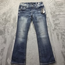 Miss Me Jeans Womens 26 Bootcut Stretch Embroidered Distressed Denim NWT