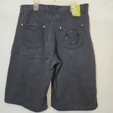 Vtg Akdmks Akademiks Jean Shorts Mens Sz 40 Jorts Skater HipHop Grunge Baggy Y2K