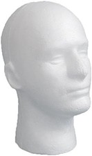 Male Wig Display Mannequin Head Stand Model Styrofoam Foam White