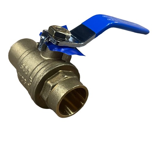 3/4 Inch Female Sweat CxC Forged Brass Full Port Quarter Turn Ball Valve Unit