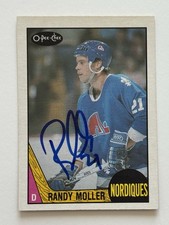 Randy Moller Quebec Nordiques Autographed 1987-88 OPC Hockey NHL Card #251 COA