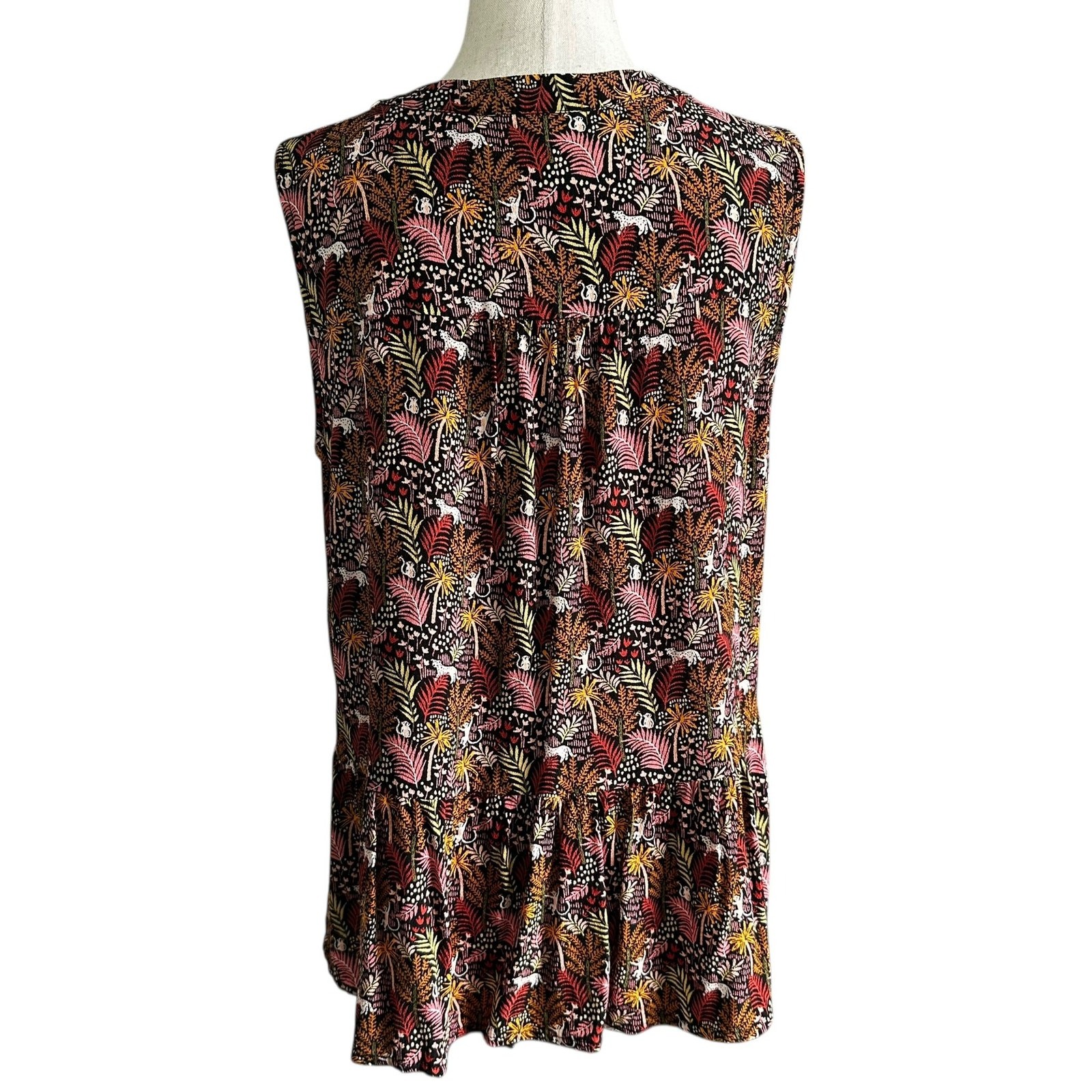 Loft Multicolor Printed Basic Blouse Women Top Si… - image 2