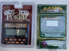 Blackjack/5in1 Poker Las Vegas Style Handheld Electronic Games Lot Of 2