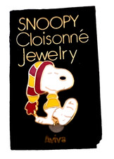Vtg MCM Aviva Snoopy Knit Hat Cloisonne Peanuts Jewelry Pin 1970s New NOS MOC