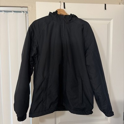 Port Authority Mens Long Sleeve Zip Up Hooded Jacket J327 Size Large Black