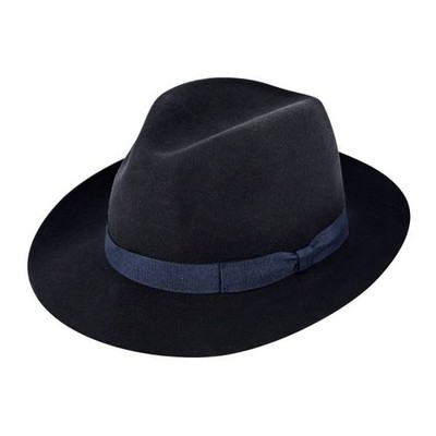 Fiebig Bogart dunkelblau Wollfilz Hüte Fedora Hut Wolle Filz Herren
