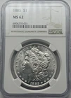 1885 Silver Morgan Dollar Coin MS 62 NGC Certified