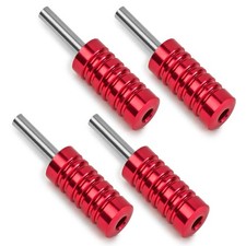 4 Ribbed Tattoo Machine Grips - Red