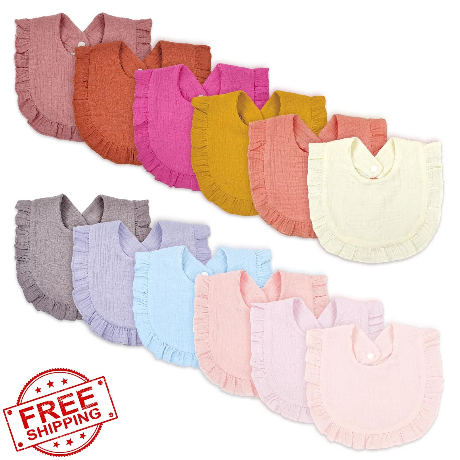 DOSMINE Baby Drool Bibs 12 Pack Multicolor
