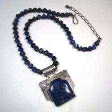 Vintage DTR Desert Rose Trading Sterling Silver Lapis Lazuli Necklace ETC10879