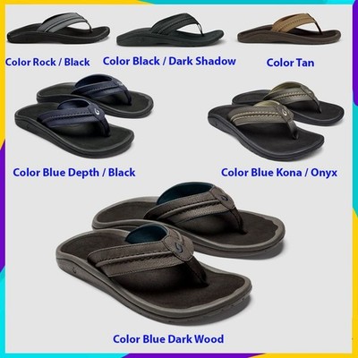  OLUKAI Hokua Men's Beach Sandals, Quick-Dry Flip-Flop Slides
