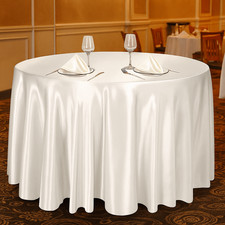Round Satin Tablecloth Imitation Silk Solid Color Table Cover Home Decoration