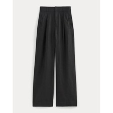 Everlane Way-High Drape Pant Black Tencel Cotton Wide Leg Pleated Trousers 6S