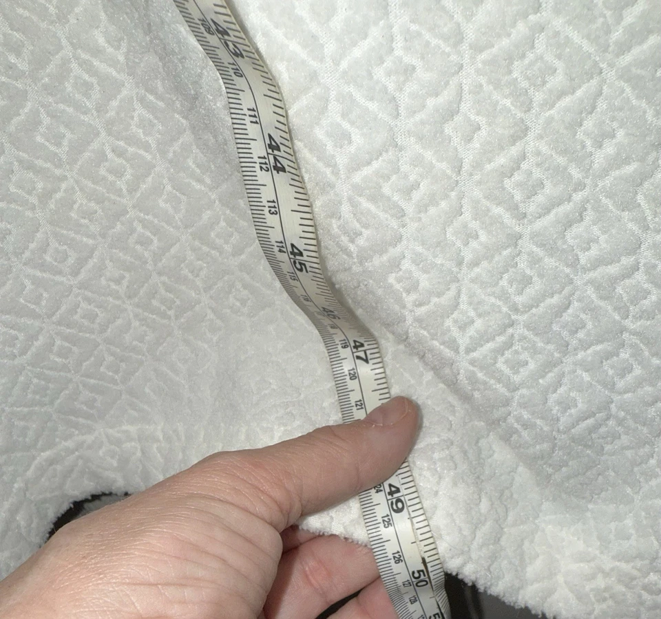 Abrigo bata mujer Miss Elaine House talla M blanco a rayas cremallera bordado Foto 4 de 4