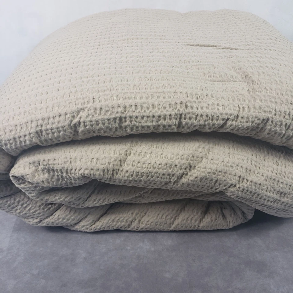 Levtex Home Full/Queen Comforter Set Cloud Waffle Textured 3 pc Taupe - Image 3 of 4