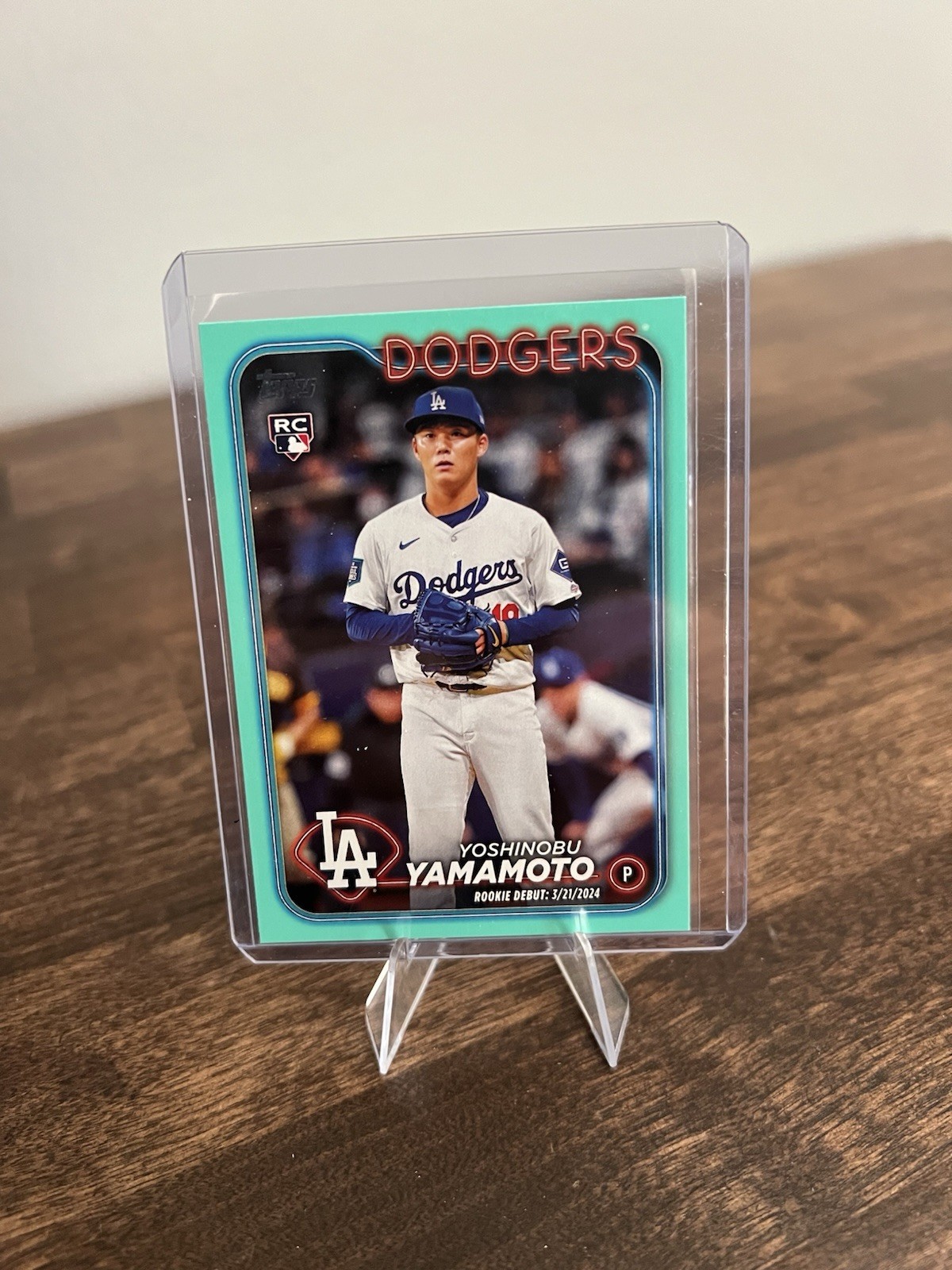 2024 Topps Update Series - Yoshinobu Yamamoto - Rookie Debut Aqua Parallel