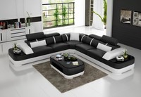 Design MöBel Eckcouch Ecksofa Wohnzimmer Lederpolster Couch Sofa L Form + Tisch