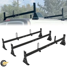Ladder Roof Racks Steel Black Rack Fits Chevy Express Fullsize Van 3 bar 1996-23