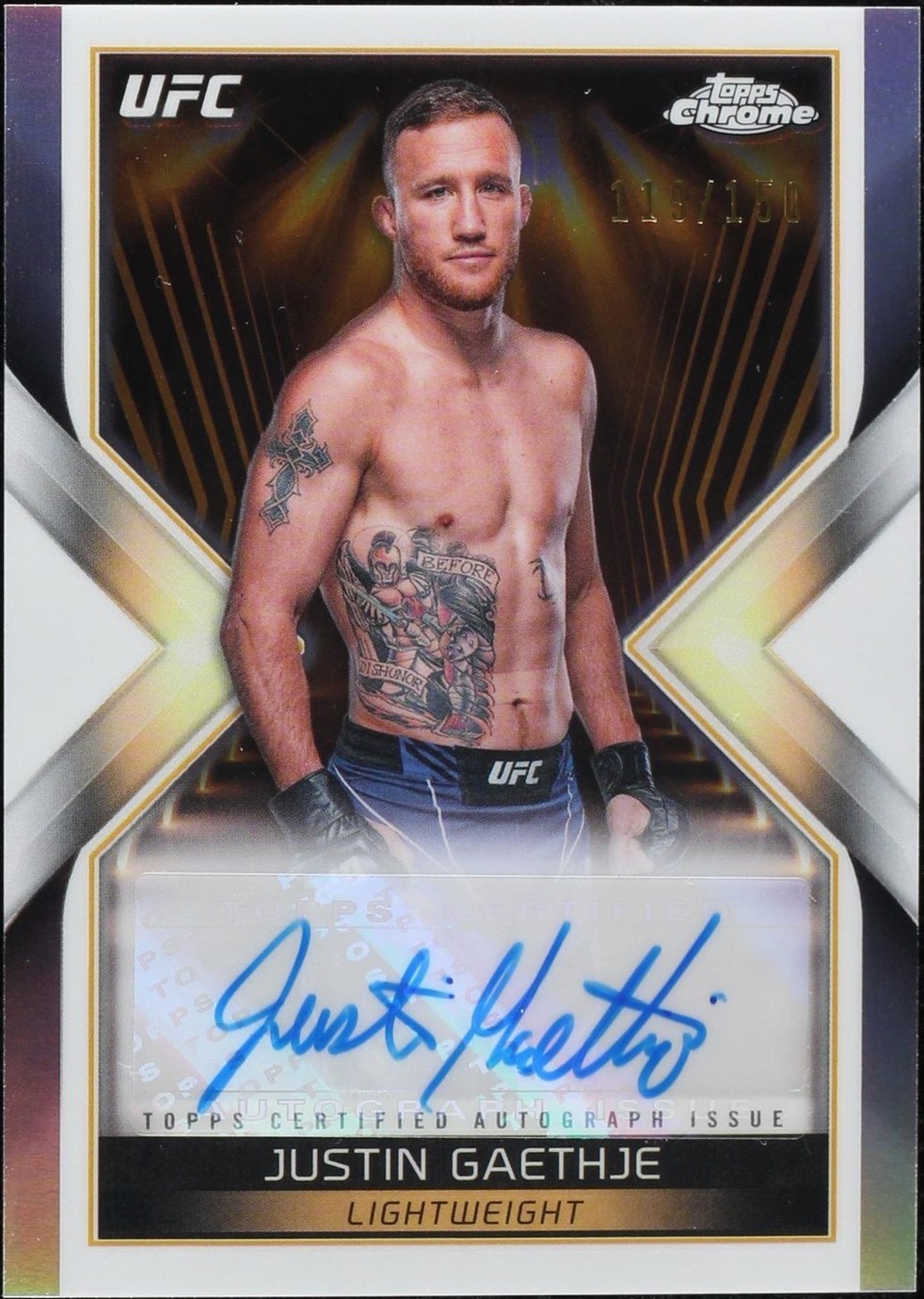 UFC　ジャスティン　ゲイジー　Justin Gaethje　サイン　シリアル 2024 Topps Chrome UFC - Justin Gaethje #MEA-JGA for sale | eBay