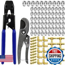 PEX Cinch Clamp Tool Kit, 3/8" to 1" PEX Pipe Clamp Cinch Tool with 30 pcs 1/2"