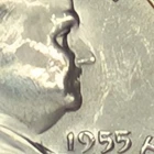 BU 1955P Franklin Half Dollar 50c "Bugs Bunny" " Vampire"  Die Error 250792
