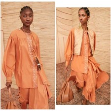 Ulla Johnson Scarlett Tunic Orange Embroidered Size 2 NWT