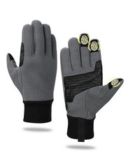 Winter Gloves for Men Women - Daily Waterproof Soft Fleece - X-Large Grey